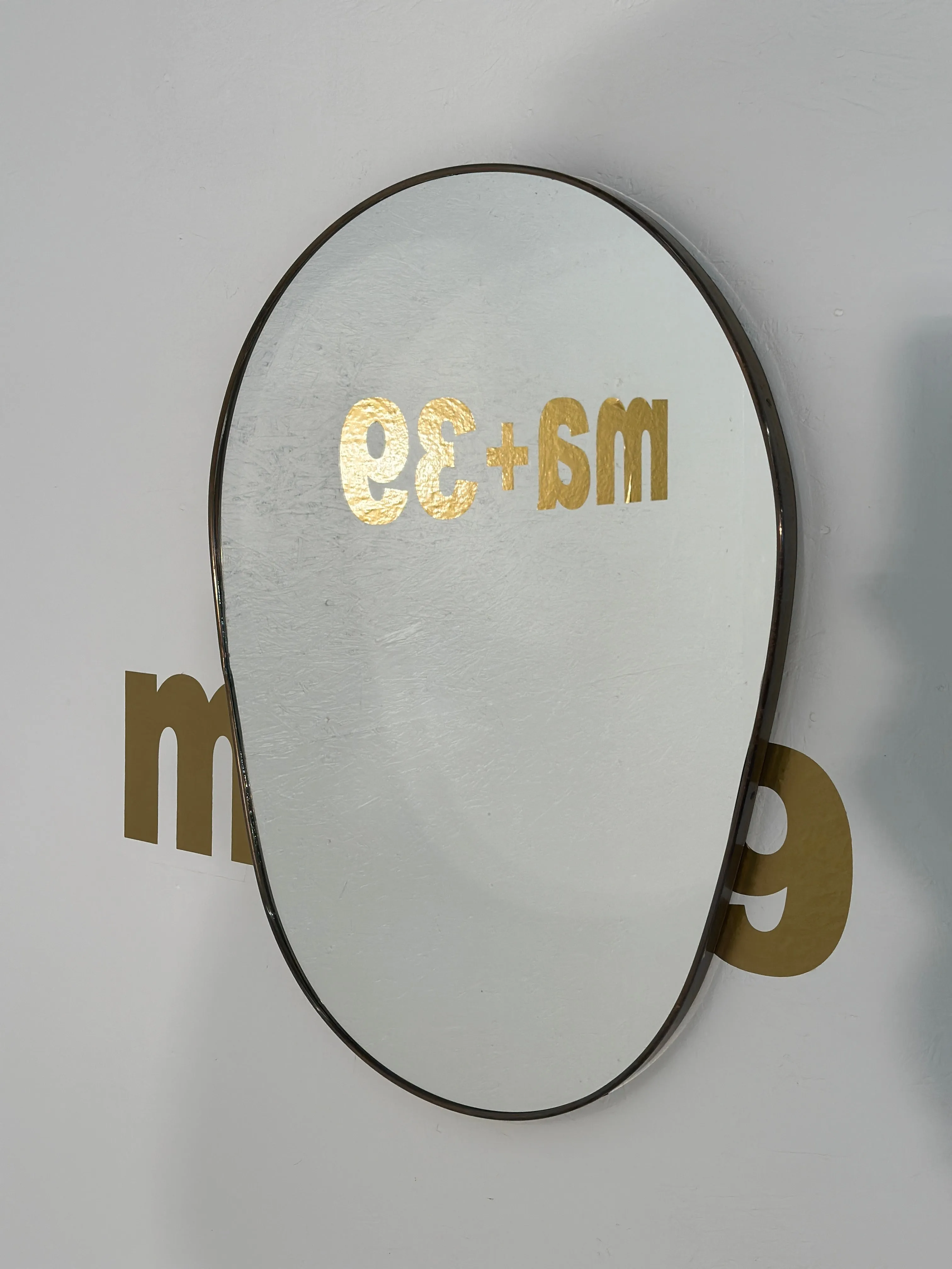 Vintage Italian Semi Oval Wall Mirror 1970s