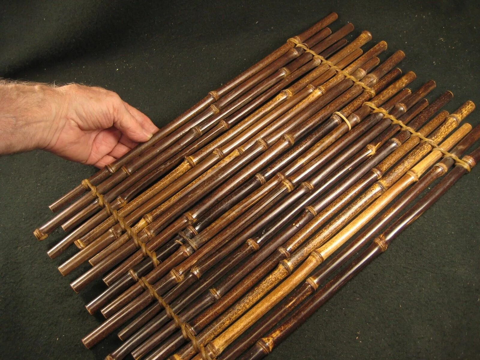 Vintage Japanese  Ikebana Flower Arranging Bamboo Double Raft