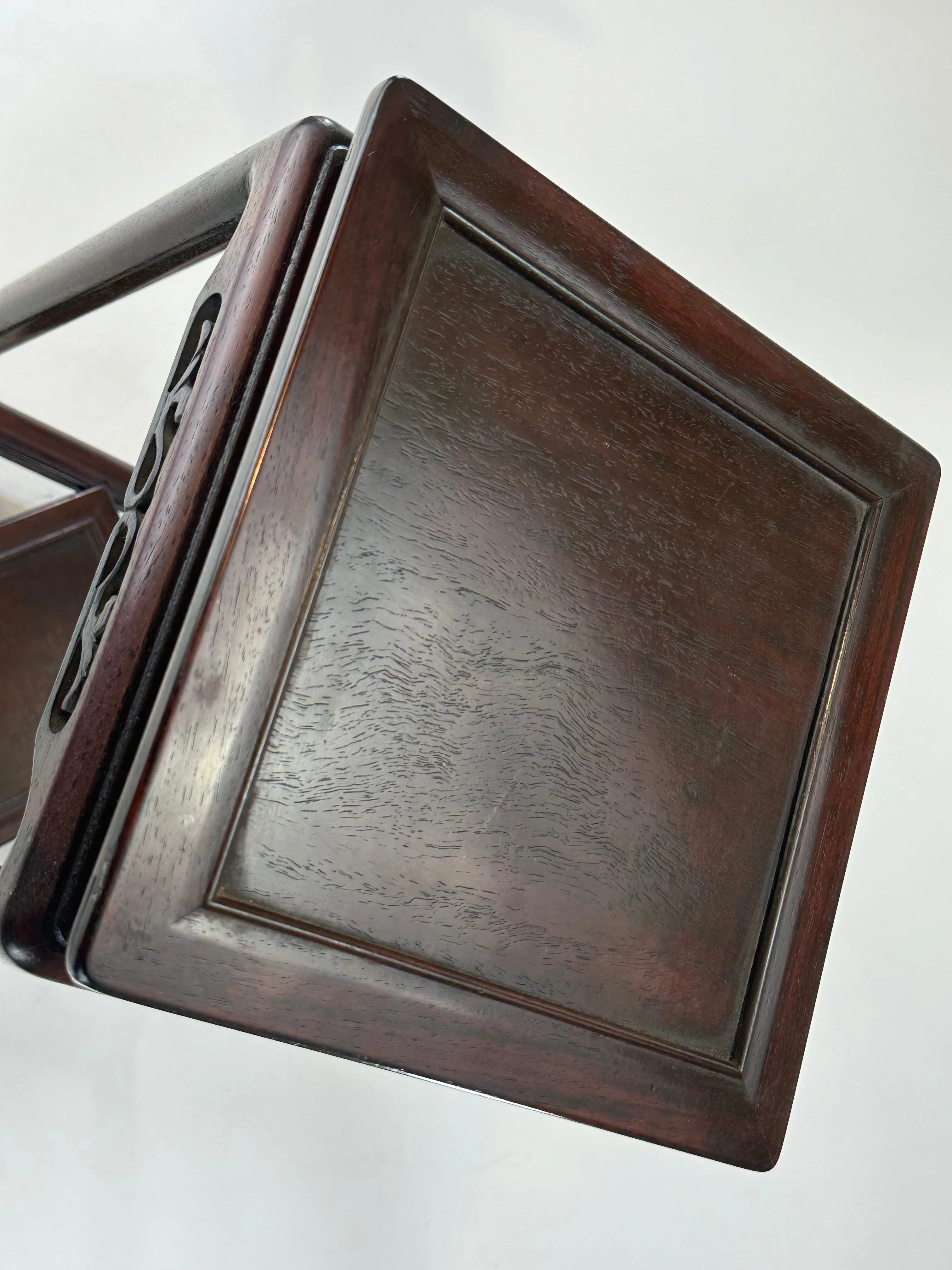 Vintage Japanese Rosewood Vase Stand Bowl / Plant Stand 19"