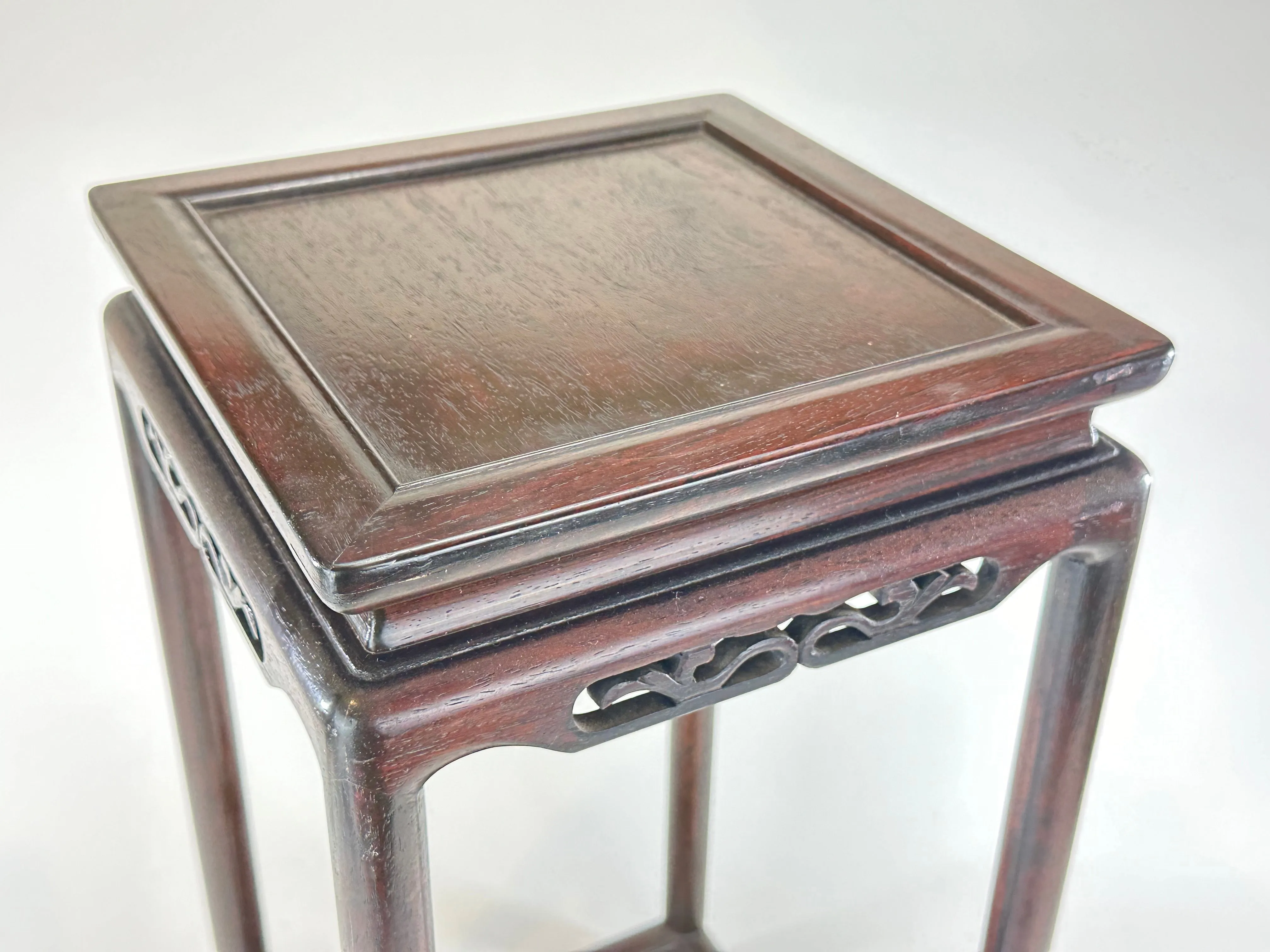 Vintage Japanese Rosewood Vase Stand Bowl / Plant Stand 19"
