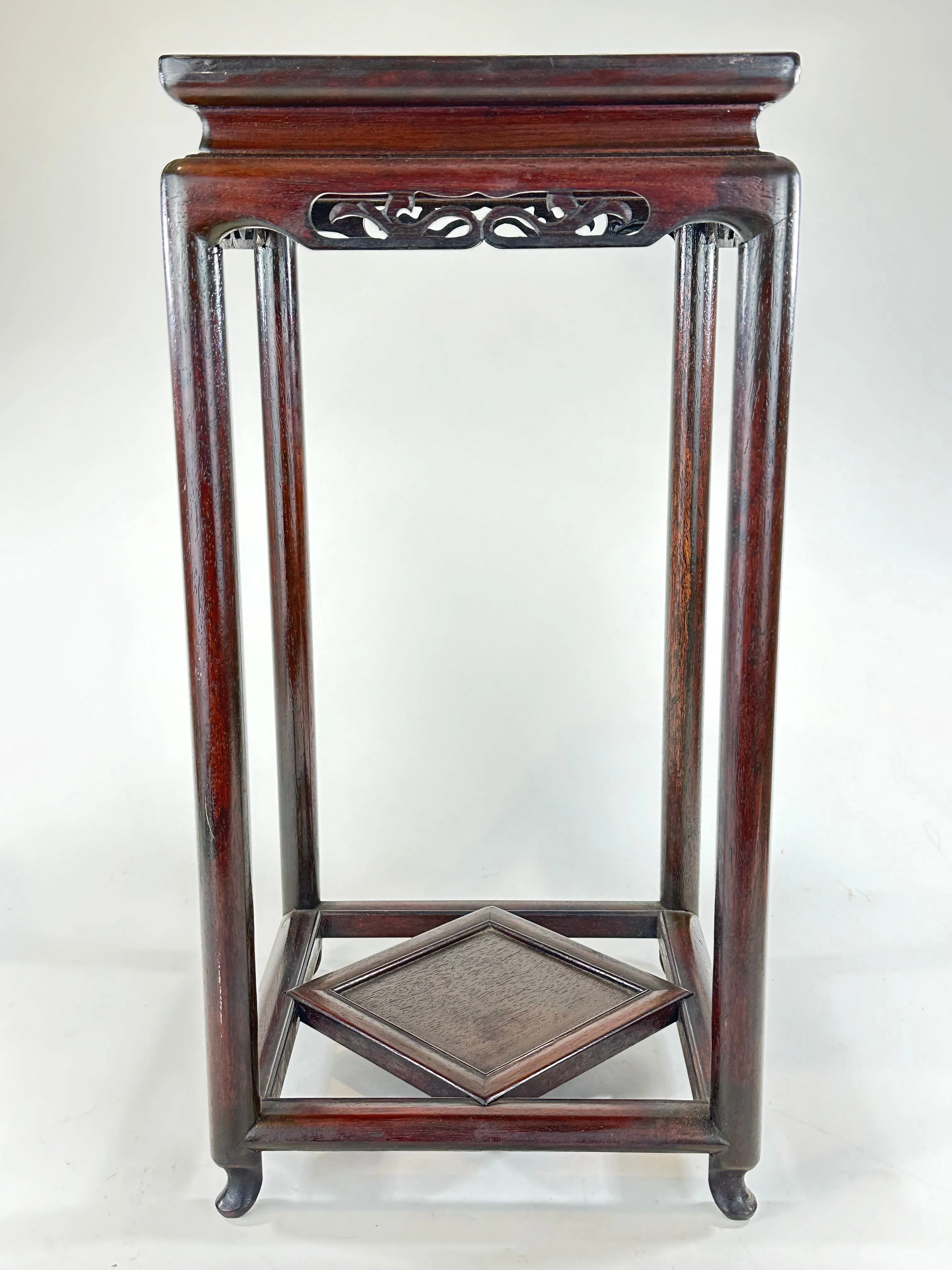 Vintage Japanese Rosewood Vase Stand Bowl / Plant Stand 19"