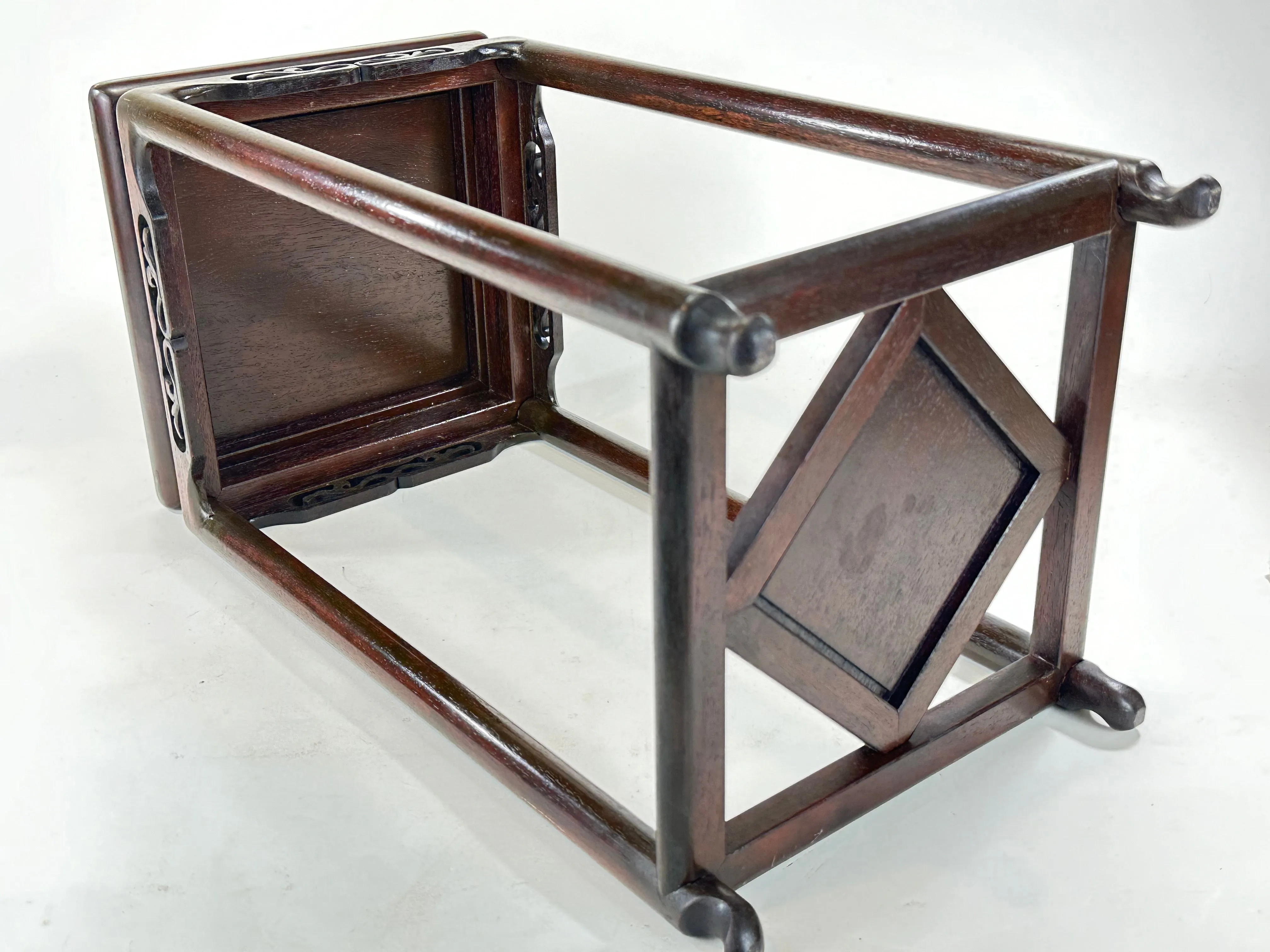 Vintage Japanese Rosewood Vase Stand Bowl / Plant Stand 19"