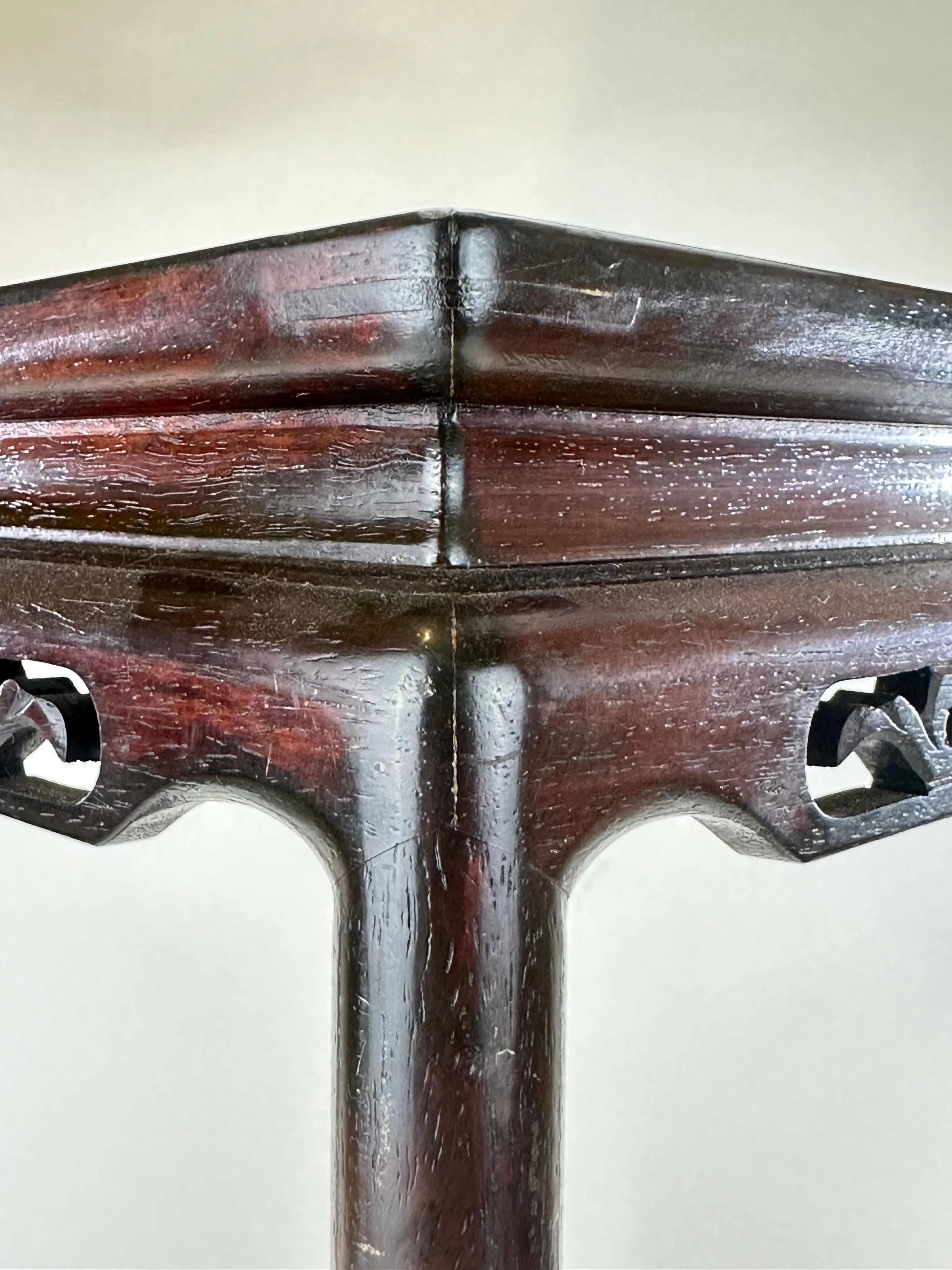 Vintage Japanese Rosewood Vase Stand Bowl / Plant Stand 19"
