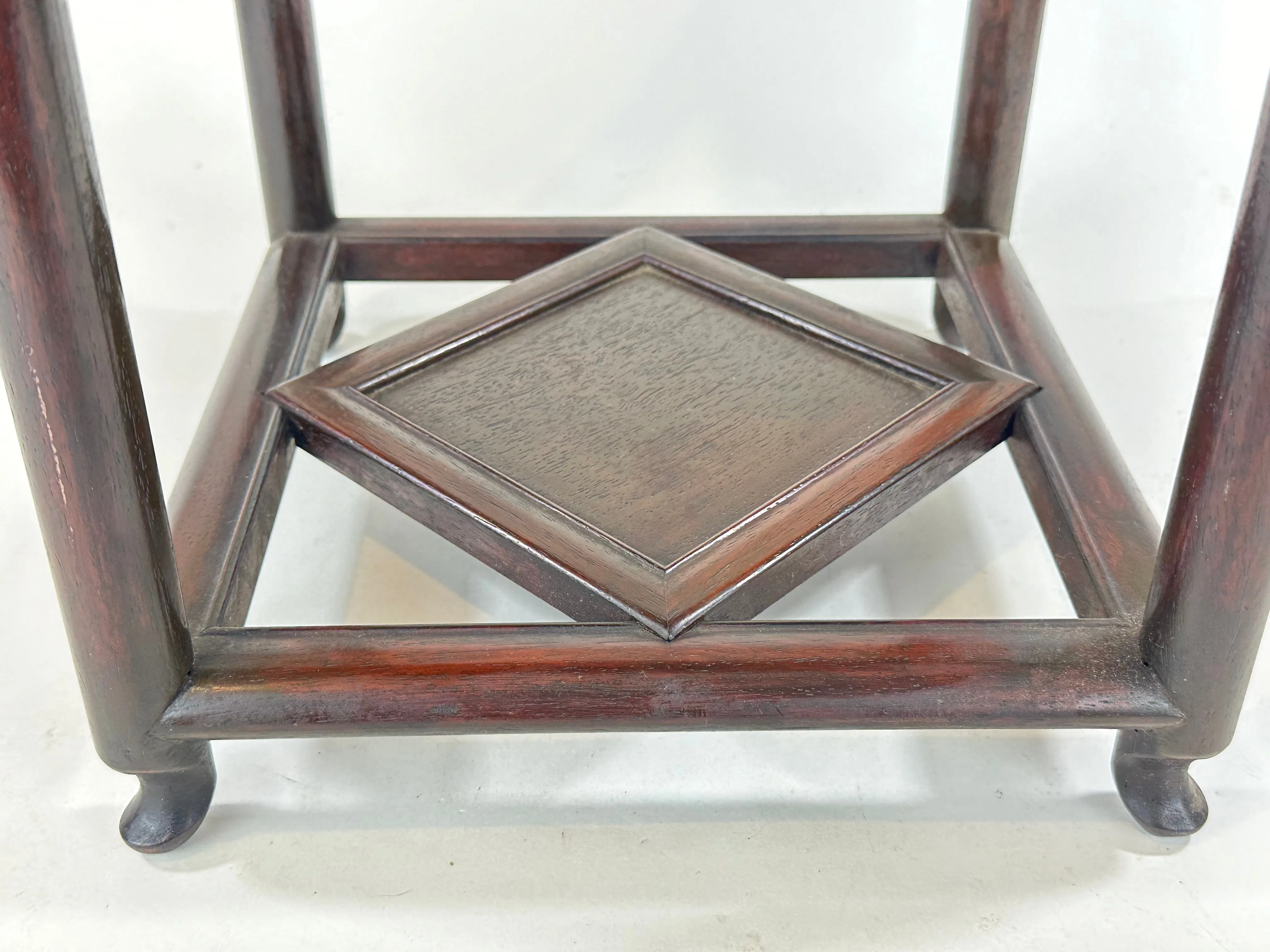 Vintage Japanese Rosewood Vase Stand Bowl / Plant Stand 19"