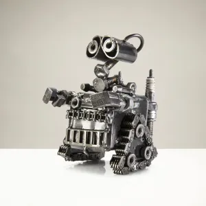 Wall-E Inspired Recycled Metal Sculpture