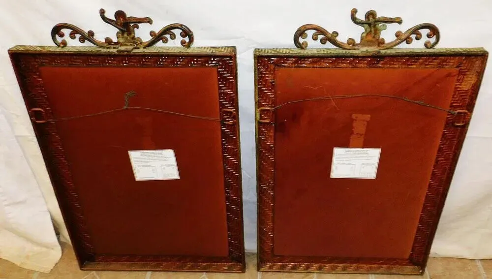 Wall Hanging, Decor, Pair, Painted, Embossed Metal Decorative Wall Decor!!
