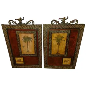 Wall Hanging, Decor, Pair, Painted, Embossed Metal Decorative Wall Decor!!