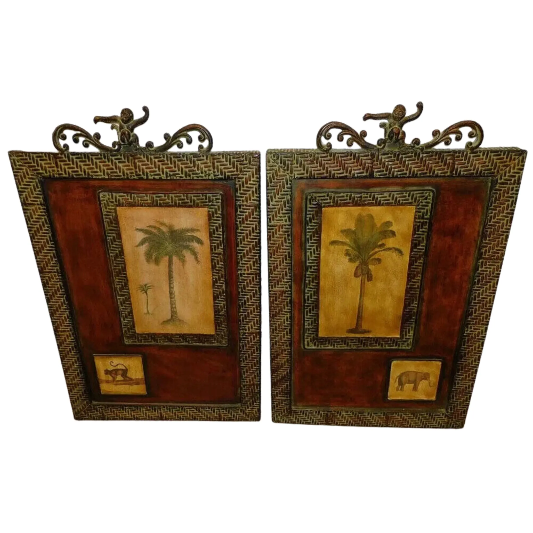 Wall Hanging, Decor, Pair, Painted, Embossed Metal Decorative Wall Decor!!