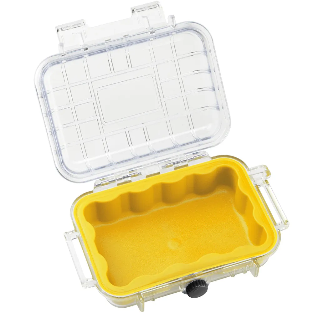 Waterproof Case Dry Box Container Phone GoPro Camera Padded Storage Yellow/Clear