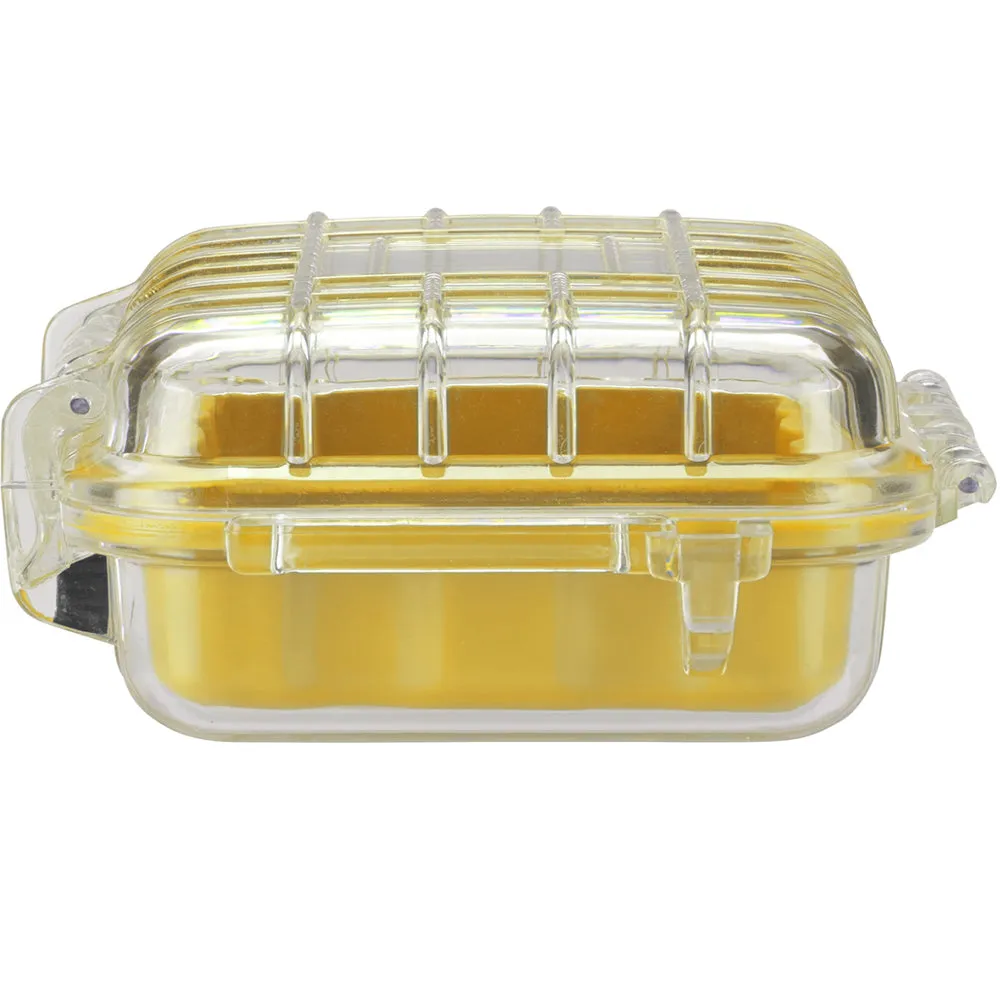 Waterproof Case Dry Box Container Phone GoPro Camera Padded Storage Yellow/Clear
