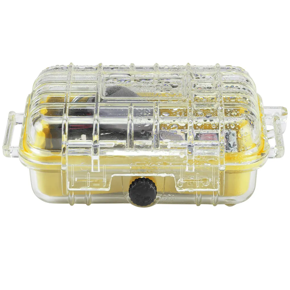 Waterproof Case Dry Box Container Phone GoPro Camera Padded Storage Yellow/Clear