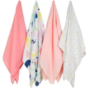 Weegoamigo Muslin Swaddle Wraps - Party Animals (4pk)