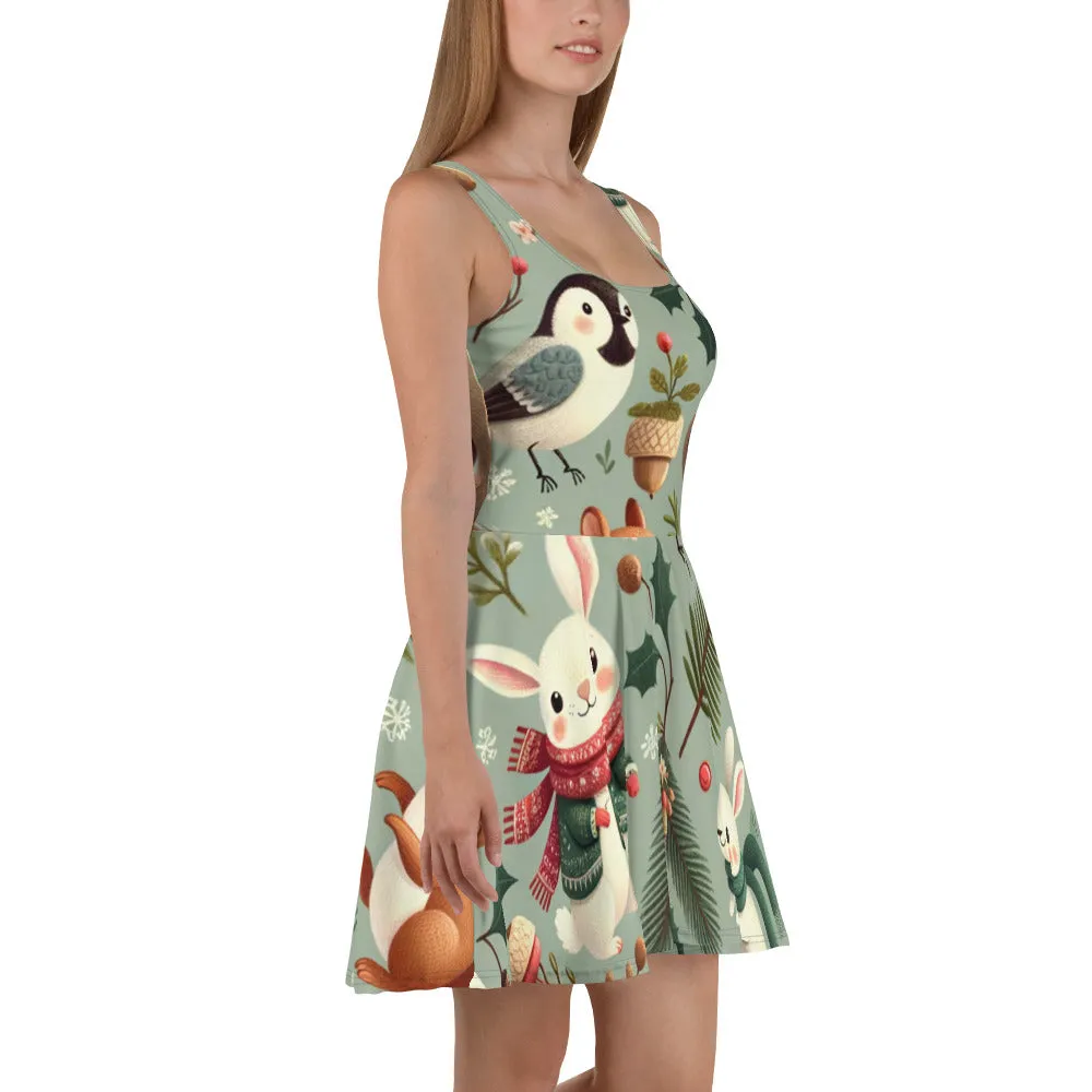 Whimsical Winter Wear Skater Dress