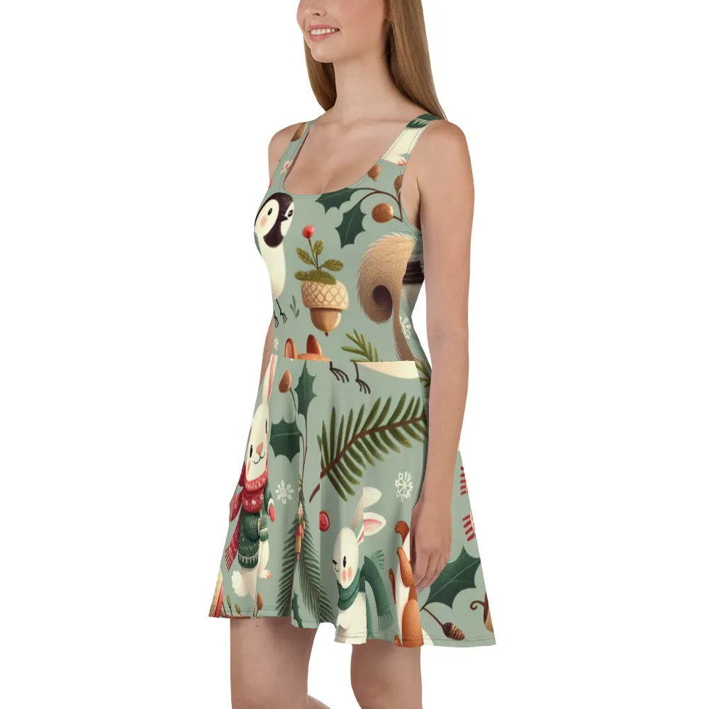 Whimsical Winter Wear Skater Dress