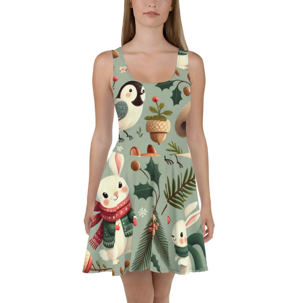 Whimsical Winter Wear Skater Dress