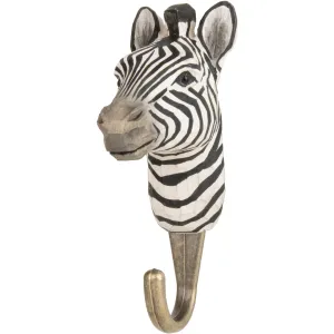 Wildlife Garden - Hand Carved Hook - Zebra