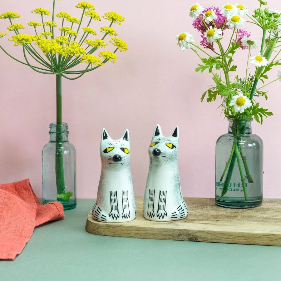 Wolf Salt and Pepper Shakers x 4
