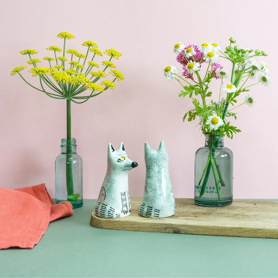 Wolf Salt and Pepper Shakers x 4