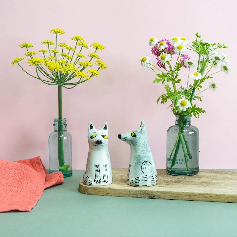 Wolf Salt and Pepper Shakers x 4