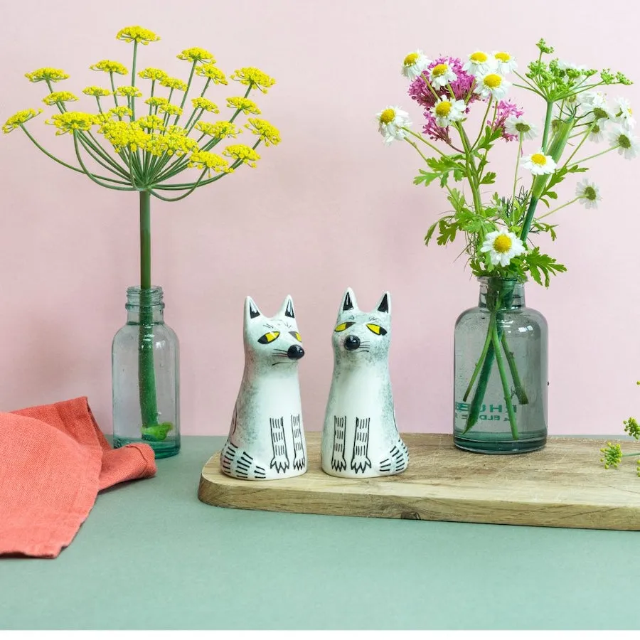 Wolf Salt and Pepper Shakers x 4