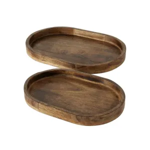 Wood Tray - Oval - Set of 2