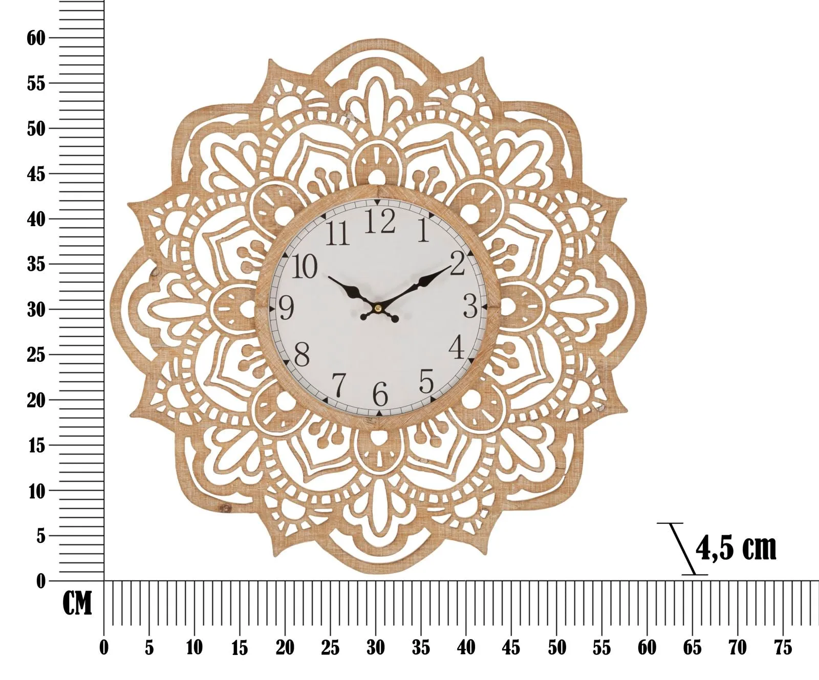Wooden Mandala Wall Clock