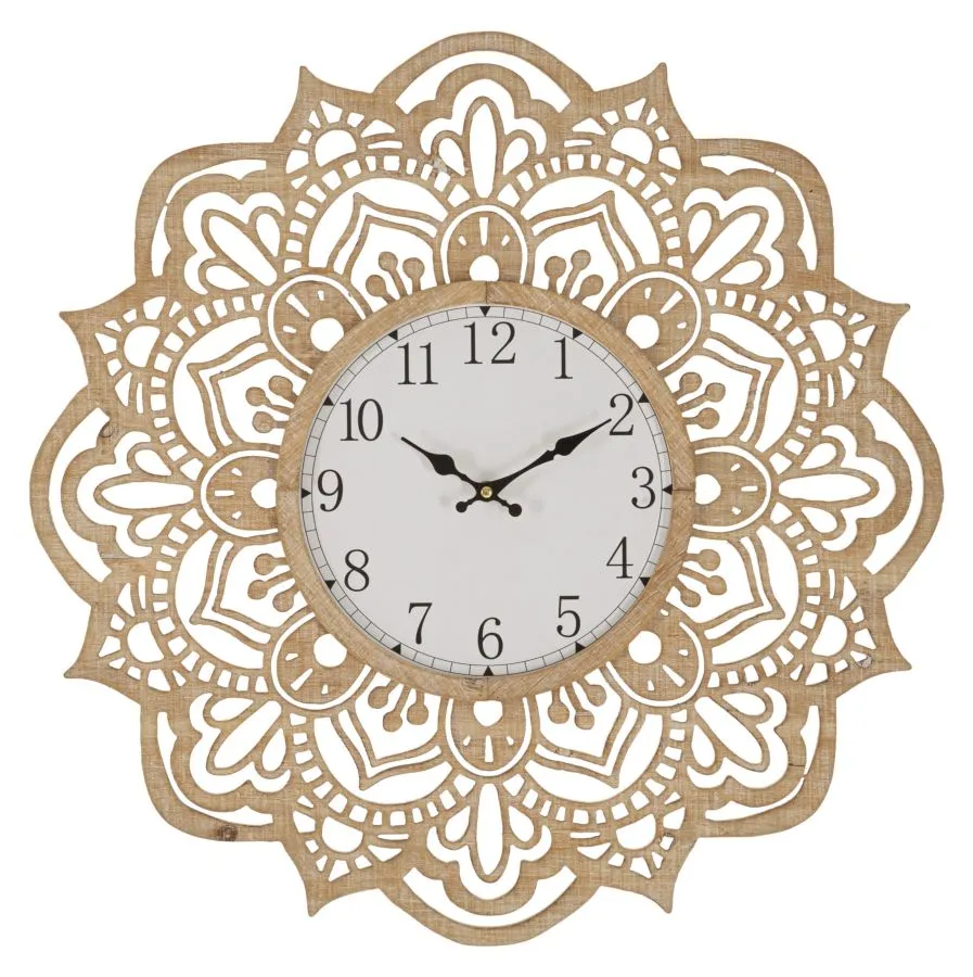 Wooden Mandala Wall Clock