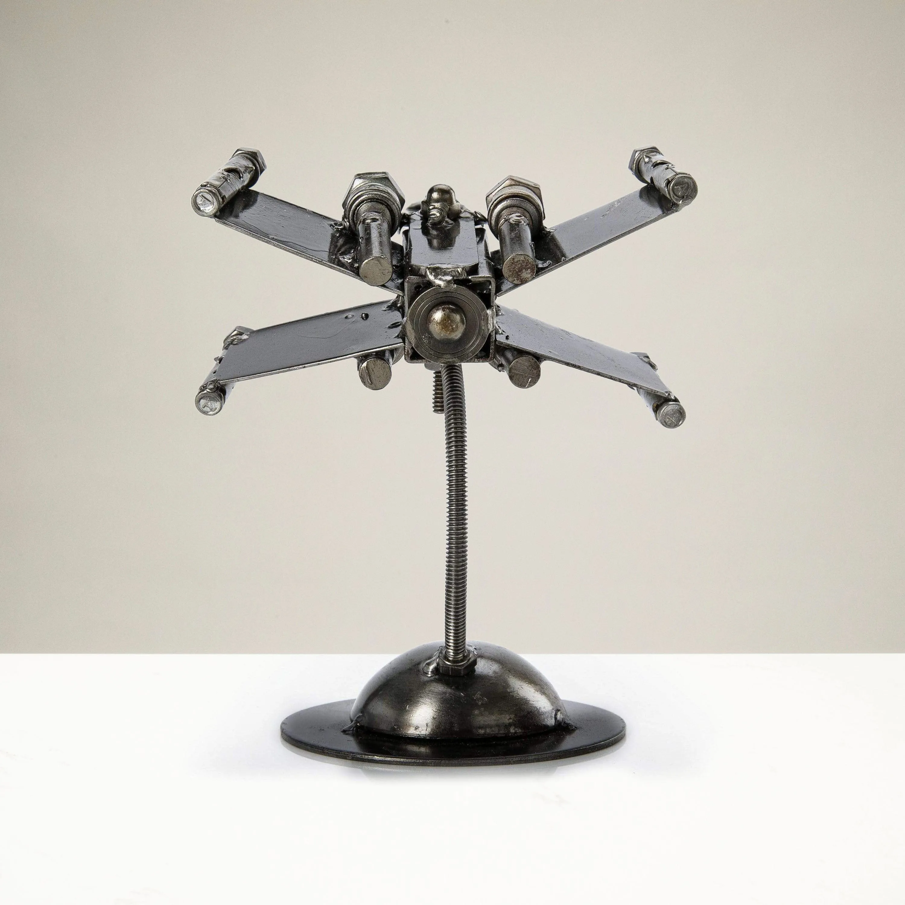 X-Wing Inspired Recycled Metal Sculpture