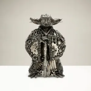 Yoda Inspired Recycled Metal Art Sculpture