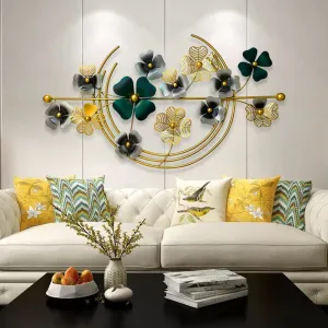 ZOVE Metal Flower Wall Art Iron Wall Hanging Home Decoration Perfect for Living Room/Hotel/Restaurant/Bedroom/Drawing Room (Color : Multi, Size: 43 x 24 INCH)